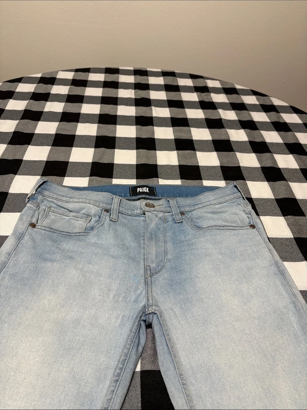PAIGE Transcend Federal Slim Straight Jean Sefton Men 30 x 33 Stretch Light Wash